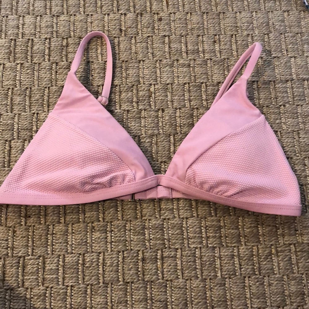 pink textured bikini top